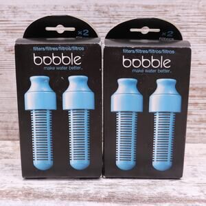 Lot Of 2 Bobble Water Bottle Filter 2 Pack BPA Free Blue NEW